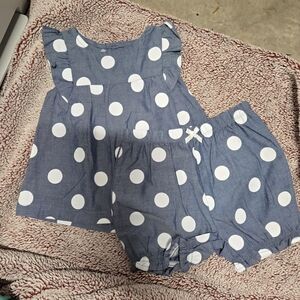 Blue Polka Dot Baby Outfit